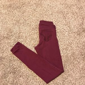 Hollister maroon skinny jean